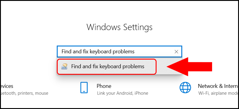 T&igrave;m kiếm Find and fix keyboard problems